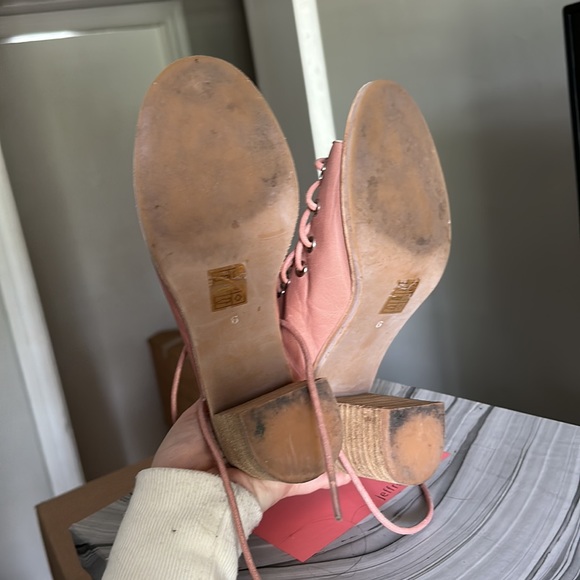 Pink Lace Up Heels - Picture 3 of 4